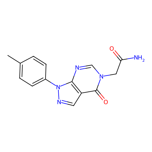 2-[1-(4-Methylphenyl)-4-oxopyrazolo[3,4-d]pyrimidin-5-yl]acetamide structure
