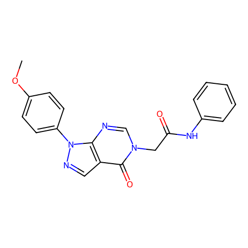 2-[1-(4-methoxyphenyl)-4-oxopyrazolo[3,4-d]pyrimidin-5-yl]-N-phenylacetamide structure