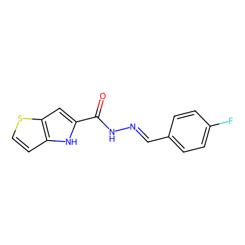 4H-Thieno[3,2-b]pyrrole-5-carboxylic acid, 2-[(4-fluorophenyl)methylene]hydrazide structure