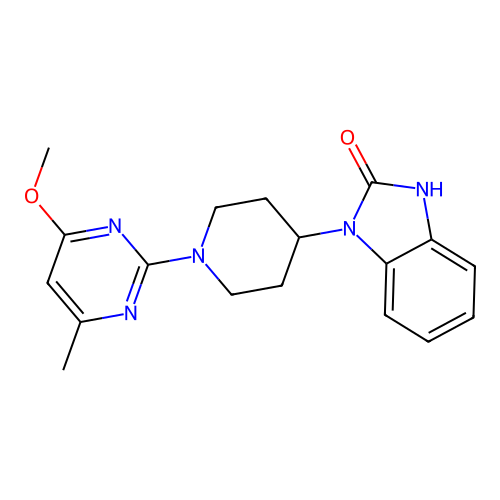 1-(1-(4-methoxy-6-methylpyrimidin-2-yl)piperidin-4-yl)-1H-benzo[d]imidazol-2(3H)-one structure