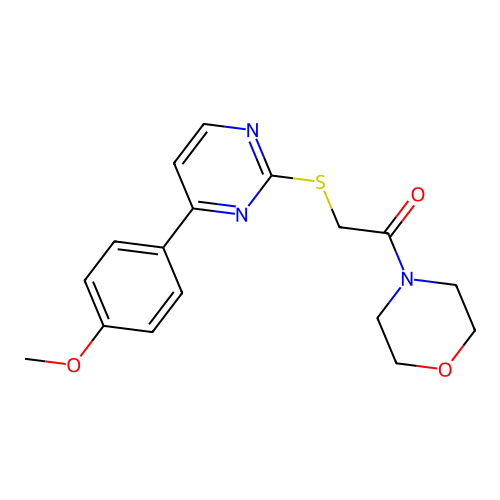 2-[[4-(4-Methoxyphenyl)-2-pyrimidinyl]thio]-1-(4-morpholinyl)ethanone structure