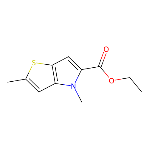 ethyl 2,4-dimethyl-4H-thieno[3,2-b]pyrrole-5-carboxylate structure