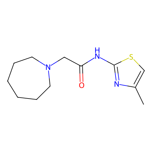 2-(azepan-1-yl)-N-(4-methyl-1,3-thiazol-2-yl)acetamide structure