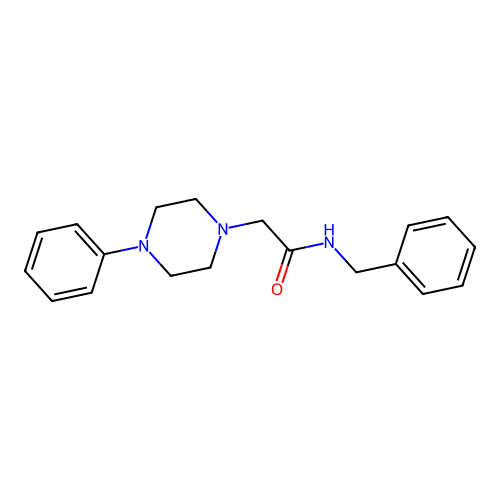 N-benzyl-2-(4-phenylpiperazin-1-yl)acetamide structure