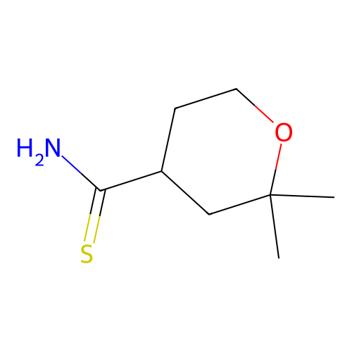2,2-dimethyltetrahydro-2H-pyran-4-carbothioamide structure