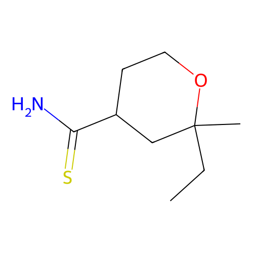 2-Ethyltetrahydro-2-methyl-2H-pyran-4-carbothioamide structure