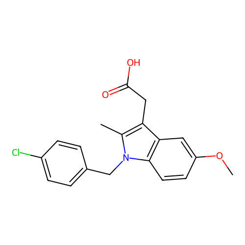 1-(4-Chlorobenzyl)-5-methoxy-2-methylindole-3-acetic acid structure