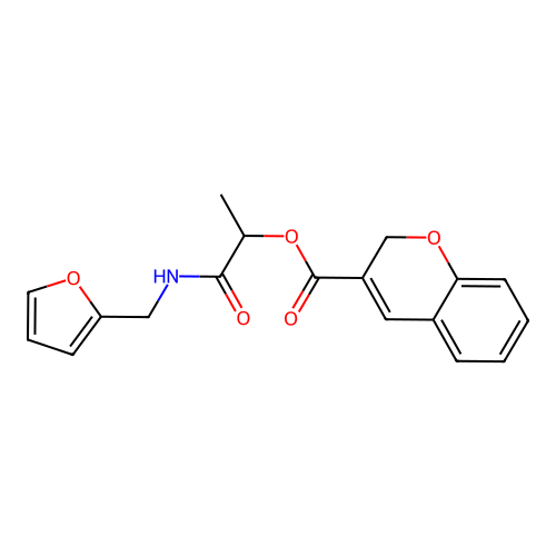 [1-(furan-2-ylmethylamino)-1-oxopropan-2-yl] 2H-chromene-3-carboxylate structure