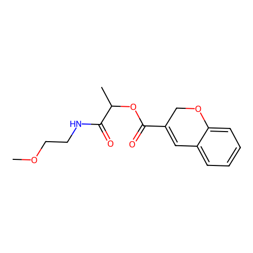 1-((2-Methoxyethyl)amino)-1-oxopropan-2-yl 2H-chromene-3-carboxylate structure