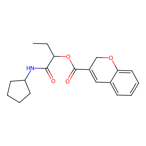 2H-Chromene-3-carboxylic acid 1-cyclopentylcarbamoyl-propyl ester structure