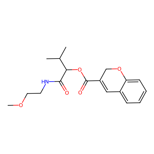 1-((2-Methoxyethyl)amino)-3-methyl-1-oxobutan-2-yl 2H-chromene-3-carboxylate structure