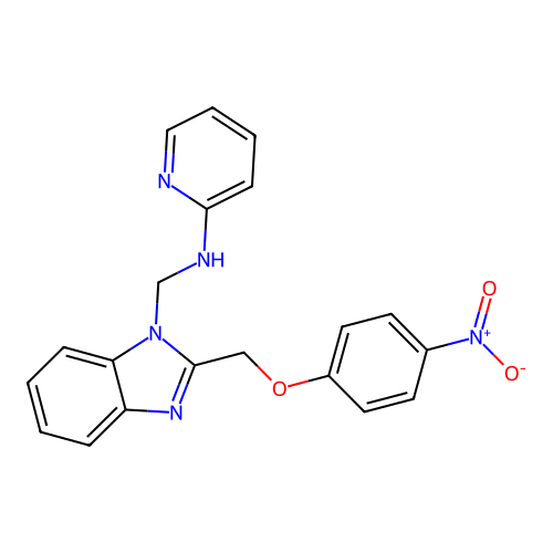 Benzimidazole, 2-((p-nitrophenoxy)methyl)-1-((2-pyridylamino)methyl)- structure