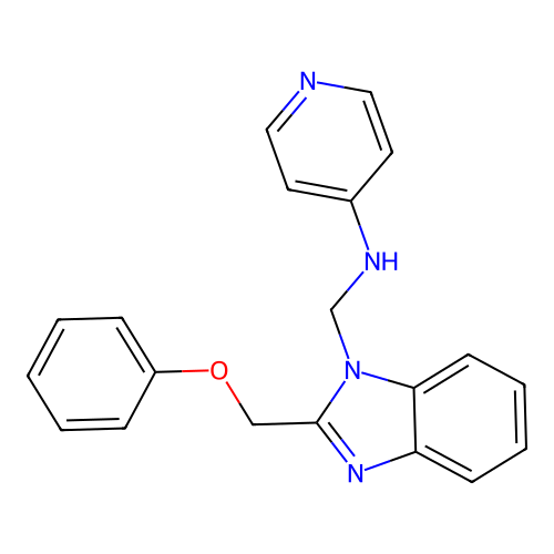 Benzimidazole, 2-phenoxymethyl-1-((4-pyridylamino)methyl)- structure
