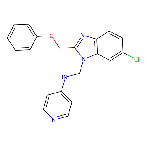 Benzimidazole, 6-chloro-2-phenoxymethyl-1-((4-pyridylamino)methyl)- structure