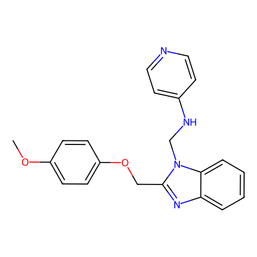 Benzimidazole, 2-((p-methoxyphenoxy)methyl)-1-((2-pyridylamino)methyl)- structure