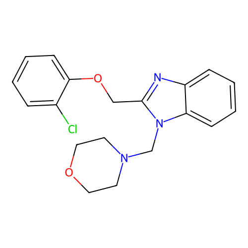 Benzimidazole, 2-((o-chlorophenoxy)methyl)-1-morpholinomethyl- structure