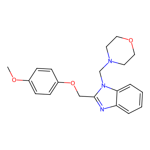 Benzimidazole, 2-((p-methoxyphenoxy)methyl)-1-morpholinomethyl- structure