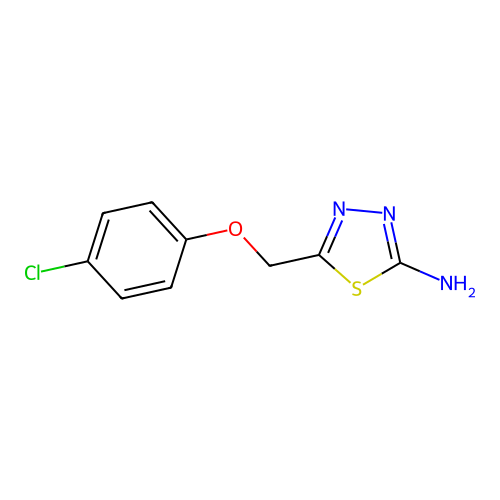 5-((4-Chlorophenoxy)methyl)-1,3,4-thiadiazol-2-amine structure