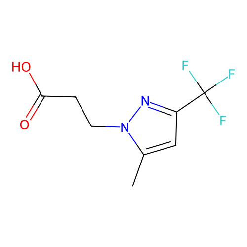 3-[5-methyl-3-(trifluoromethyl)-1H-pyrazol-1-yl]propanoic acid structure