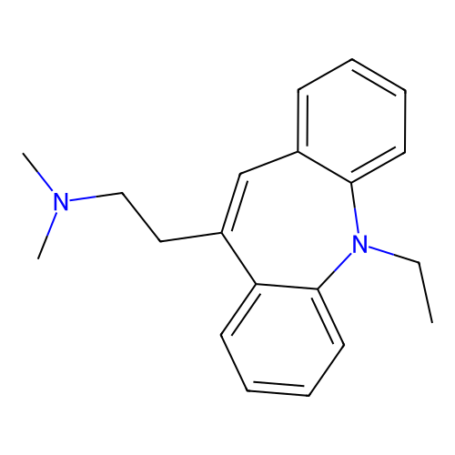 5H-Dibenz(b,f)azepine, 10-(2-(dimethylamino)ethyl)-5-ethyl- structure