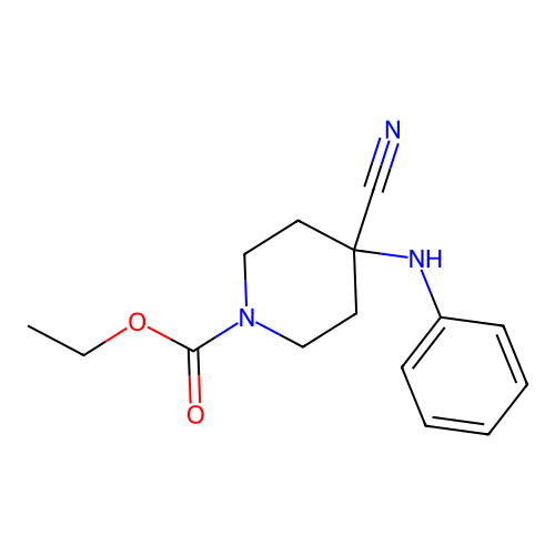 Ethyl 4-cyano-4-(phenylamino)piperidine-1-carboxylate structure
