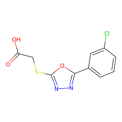 {[5-(3-Chlorophenyl)-1,3,4-oxadiazol-2-yl]sulfanyl}acetic acid structure