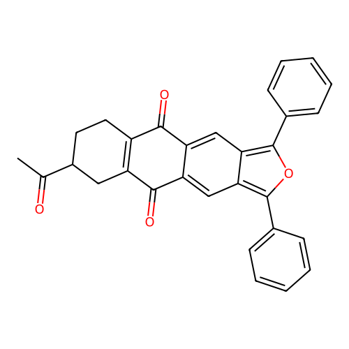 7-Acetyl-1,3-diphenyl-6,7,8,9-tetrahydroanthra[2,3-c]furan-5,10-dione structure