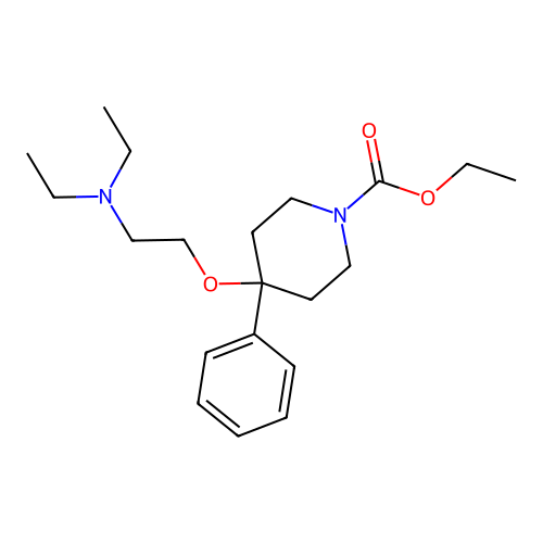 Ethyl 4-[2-(diethylamino)ethoxy]-4-phenylpiperidine-1-carboxylate structure