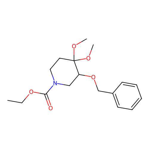Ethyl 4,4-dimethoxy-3-(phenylmethoxy)piperidine-1-carboxylate structure