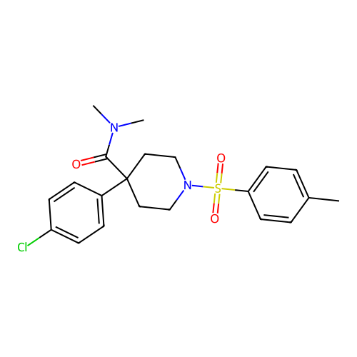 4-(4-Chlorophenyl)-N,N-dimethyl-1-(p-tolylsulphonyl)piperidine-4-carboxamide structure