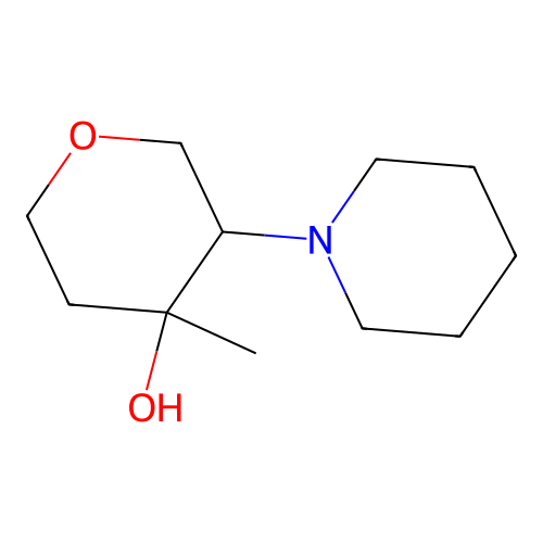 2H-Pyran-4-ol, tetrahydro-4-methyl-3-(1-piperidinyl)- structure