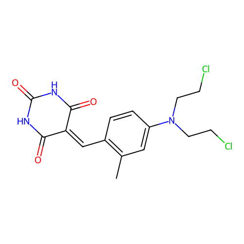 5-[[4-[bis(2-chloroethyl)amino]-2-methylphenyl]methylidene]- structure