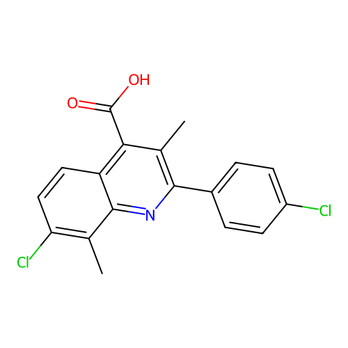 7-Chloro-2-(4-chlorophenyl)-3,8-dimethylquinoline-4-carboxylic acid structure