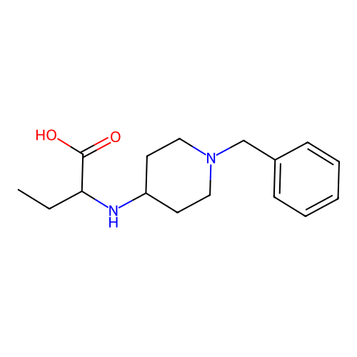 2-((1-(Benzyl)-4-piperidyl)amino)butyric acid structure
