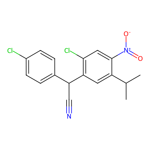 (2-Chloro-5-isopropyl-4-nitrophenyl)(4-chlorophenyl)acetonitrile structure