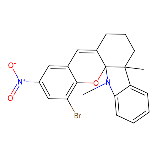 12-bromo-4b,14-dimethyl-10-nitro-4b,6,7,14-tetrahydro-5H-chromeno[3,2-j]carbazole structure