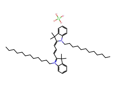 1,1'-Didodecyl-3,3,3',3'-tetramethylindocarbocyanine perchlorate structure