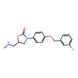 3-(4-((3-Chlorophenyl)methoxy)phenyl)-5-((methylamino)methyl)-2-oxazolidinone structure