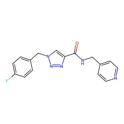 1-(4-fluorobenzyl)-N-(pyridin-4-ylmethyl)-1H-1,2,3-triazole-4-carboxamide structure