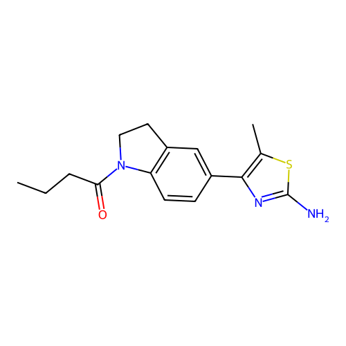 1-[5-(2-Amino-5-methyl-4-thiazolyl)-2,3-dihydroindol-1-yl]-1-butanone structure