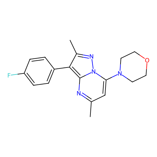4-[3-(4-Fluorophenyl)-2,5-dimethylpyrazolo[1,5-a]pyrimidin-7-yl]morpholine structure