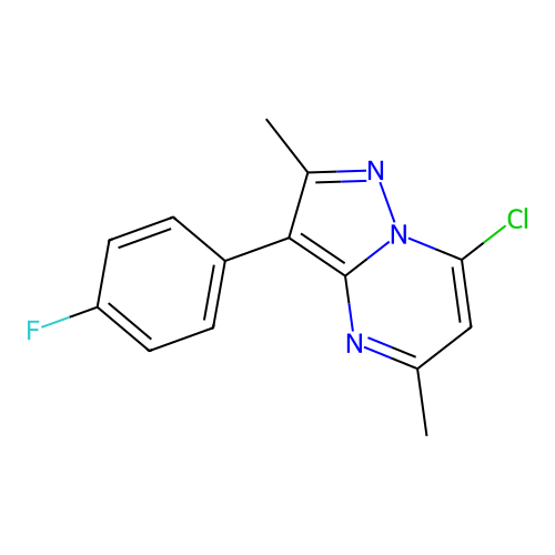 7-Chloro-3-(4-fluorophenyl)-2,5-dimethylpyrazolo[1,5-a]pyrimidine structure