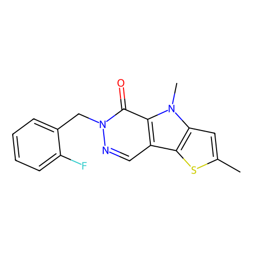 6-(2-Fluorobenzyl)-2,4-dimethyl-4H-thieno[2',3':4,5]pyrrolo[2,3-d]pyridazin-5(6H)-one structure