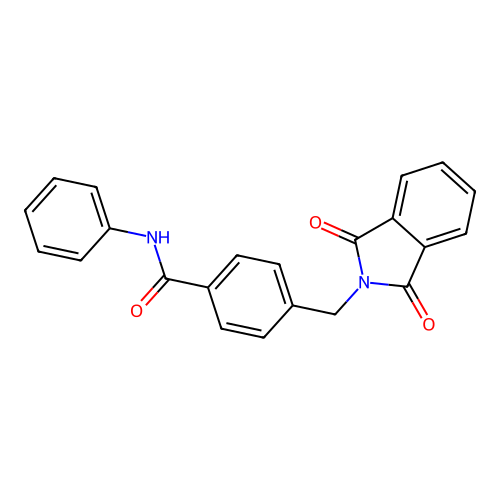 4-[(1,3-dioxoisoindol-2-yl)methyl]-N-phenylbenzamide structure