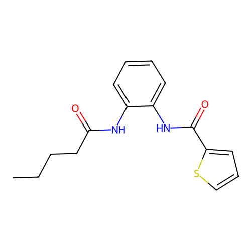 N-[2-(pentanoylamino)phenyl]thiophene-2-carboxamide structure