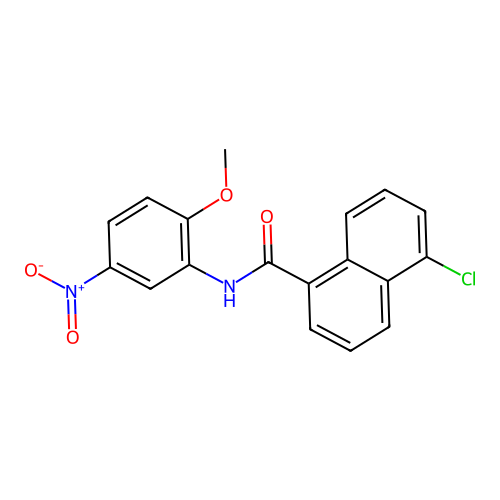 5-chloro-N-(2-methoxy-5-nitrophenyl)naphthalene-1-carboxamide structure