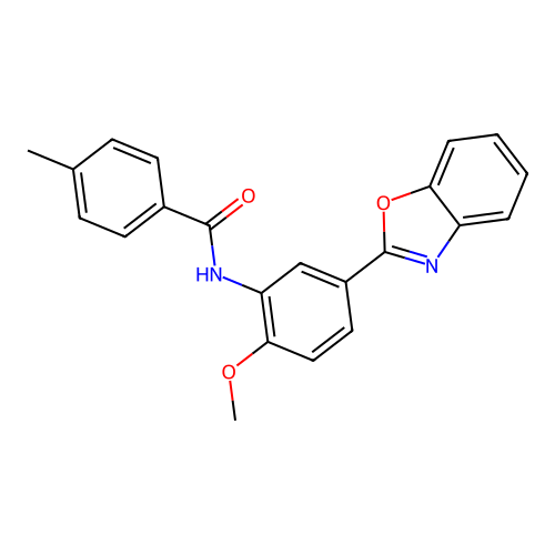 N-[5-(1,3-benzoxazol-2-yl)-2-methoxyphenyl]-4-methylbenzamide structure