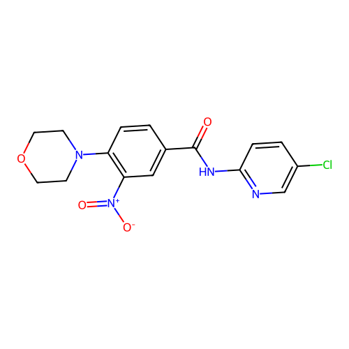 N-(5-chloropyridin-2-yl)-4-(morpholin-4-yl)-3-nitrobenzamide structure