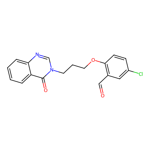 5-Chloro-2-[3-(4-oxoquinazolin-3-yl)propoxy]benzaldehyde structure