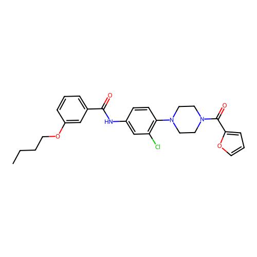 3-butoxy-N-[3-chloro-4-[4-(furan-2-carbonyl)piperazin-1-yl]phenyl]benzamide structure